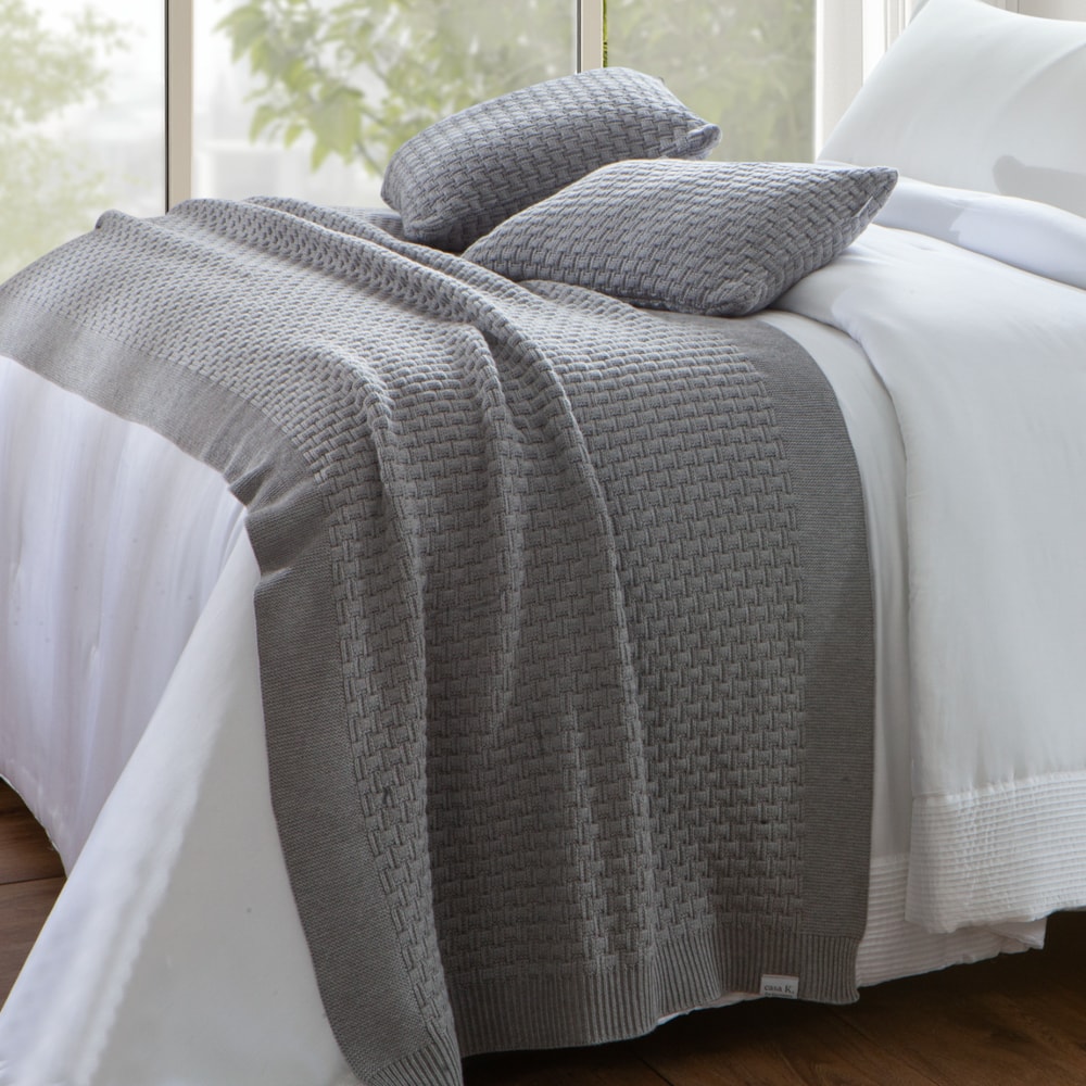 Peseira Queen e King Size Kacyumara Tierre Tricot 70cm X 2,60m
