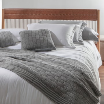Peseira Queen e King Size Kacyumara Treliça Tricot 70cm X 2,60m