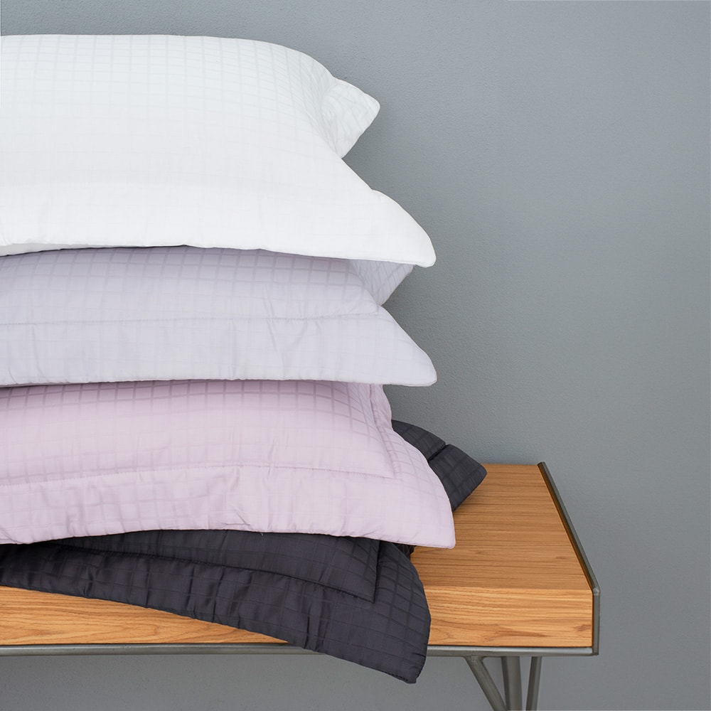 Porta Travesseiro King Size Buddemeyer Damask Square com Abas 100% Algodão Cetim 300 Fios 50cm x 90cm (1 Peça)