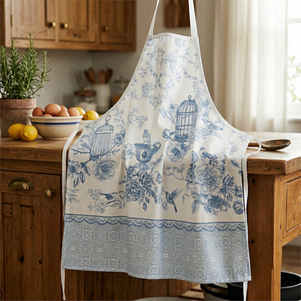 PRESENTE - Avental de Cozinha Dohler Clean Antimanchas Chá c/ Tiras Ajustáveis