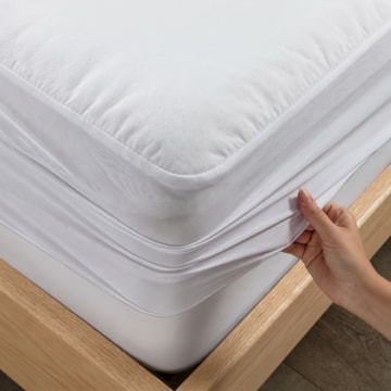 Protetor de Colchão Casal Kacyumara Malha 100% Algodão Impermeável Branco (1 Peça)
