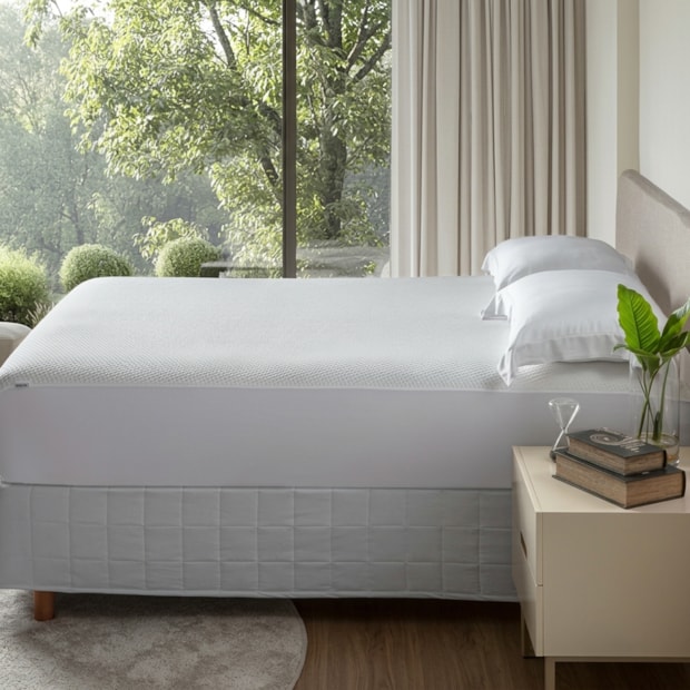 Protetor de Colchão King Size Kacyumara Bambu Impermeável Branco (1 Peça)