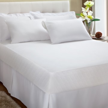 Protetor de Colchão Queen Kacyumara Malha 100% Algodão Impermeável Branco (1 Peça)