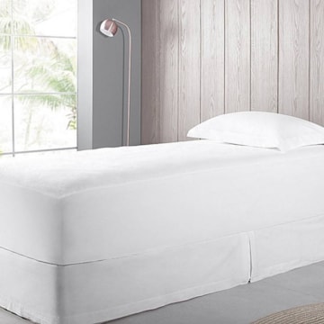 Protetor de Colchão Solteiro Buddemeyer Maison II 100% Algodão Branco (40cm de Altura)