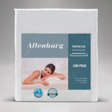 Protetor de Travesseiro Altenburg Hidrorrepelente 100% Algodão Percal 230 Fios Branco (1 Peça)