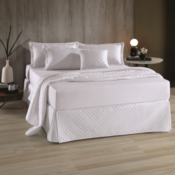 Saia para Cama Box Casal Matelassada Branca