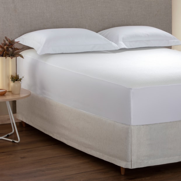 Saia para Cama King Size Kacyumara Linho com Fenda