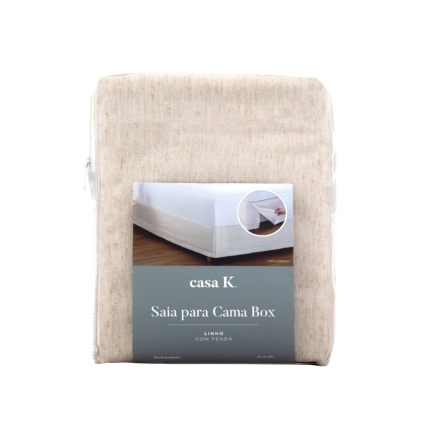 Saia para Cama King Size Kacyumara Linho com Fenda