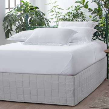 Saia para Cama Queen Kacyumara Square Matelada 100% Algodão Egípcio Cetim 300 Fios