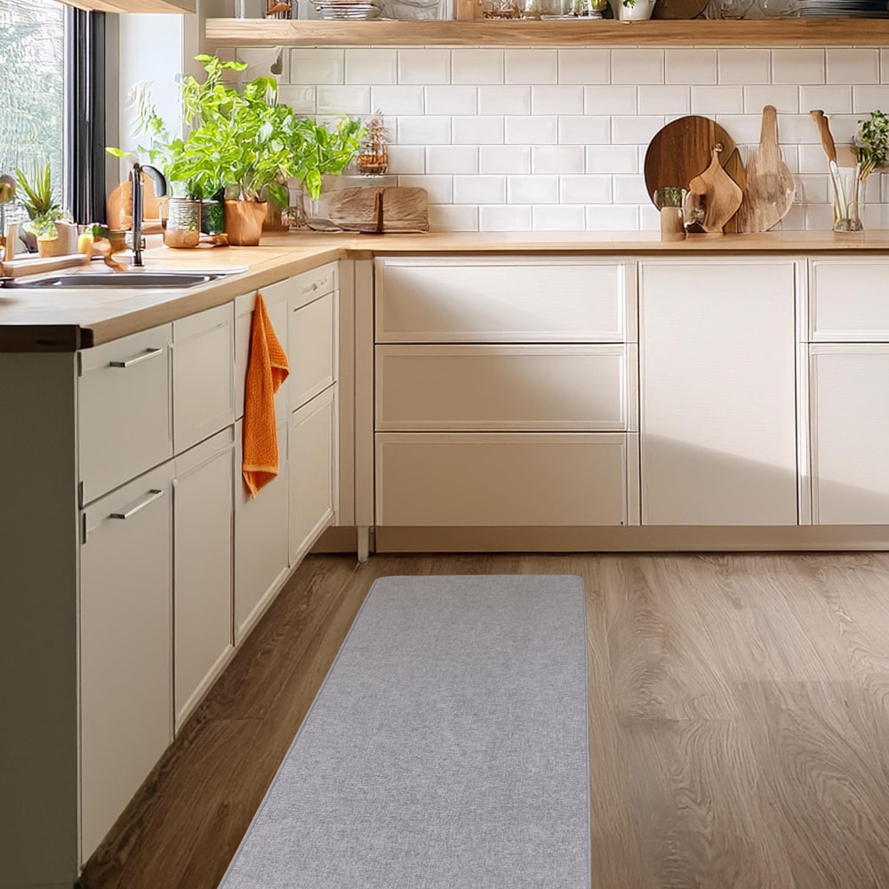 Tapete de Cozinha / Passadeira Estilo Linho Antiderrapante 45cm x 1,60m