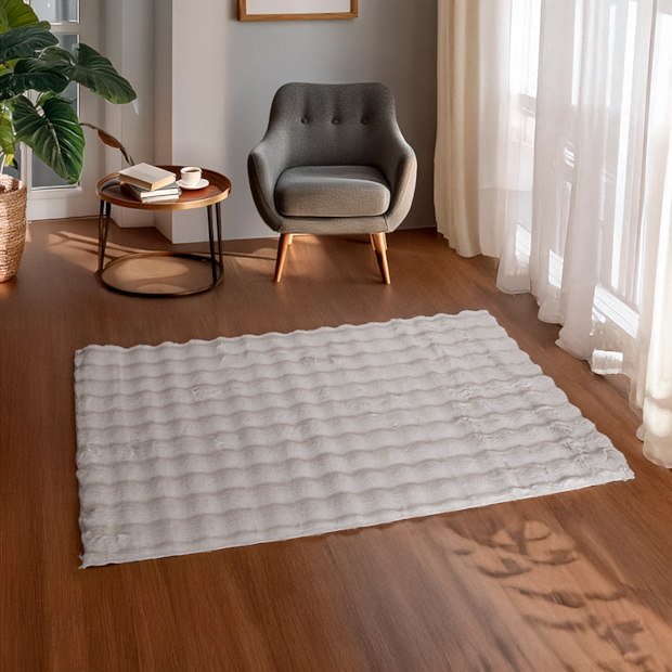 Tapete de Pelo Bubble Toque Macio Antiderrapante Textura em Relevo 1,00m x 1,50m