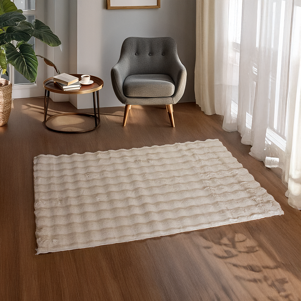Tapete de Pelo Bubble Toque Macio Antiderrapante Textura em Relevo 1,00m x 1,50m