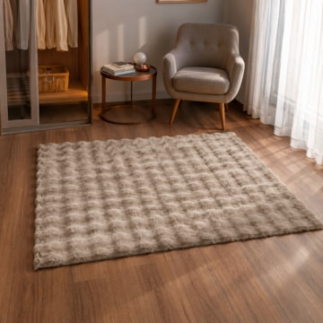 Tapete de Pelo Bubble Toque Macio Antiderrapante Textura em Relevo 1,00m x 1,50m