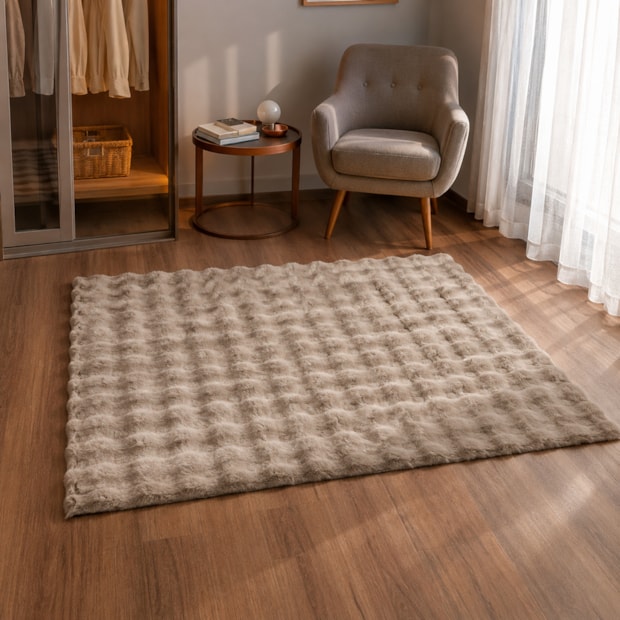 Tapete de Pelo Bubble Toque Macio Antiderrapante Textura em Relevo 1,00m x 1,50m