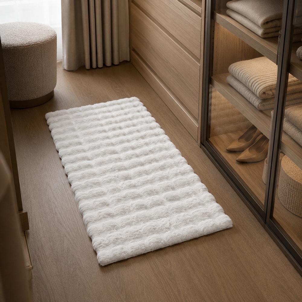 Tapete de Pelo Bubble Toque Macio Textura em Relevo Antiderrapante 50cm x 1,00m
