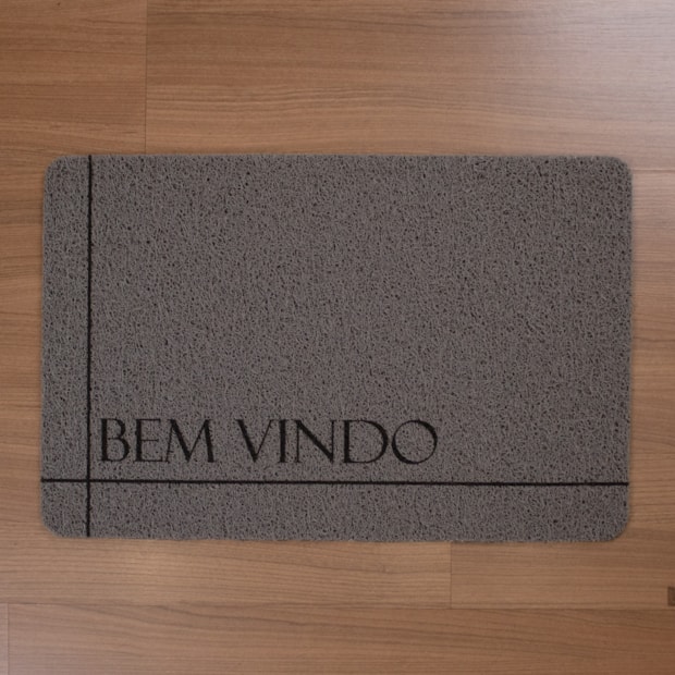 Tapete de Porta / Capacho de Vinil Antiderrapante Estampado 38cm x 58cm