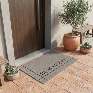 Tapete de Porta / Capacho de Vinil Antiderrapante Estampado 38cm x 58cm