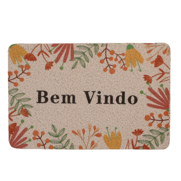 Tapete de Porta / Capacho de Vinil Antiderrapante Estampado 38cm x 58cm