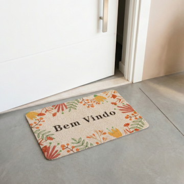 Tapete de Porta / Capacho de Vinil Antiderrapante Estampado 38cm x 58cm