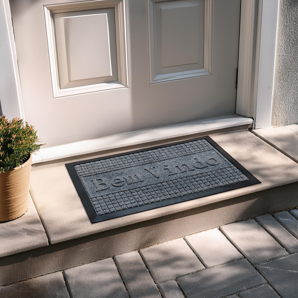 Tapete de Porta / Capacho Lima Bem-Vindo Antiderrapante 40cm x 60cm