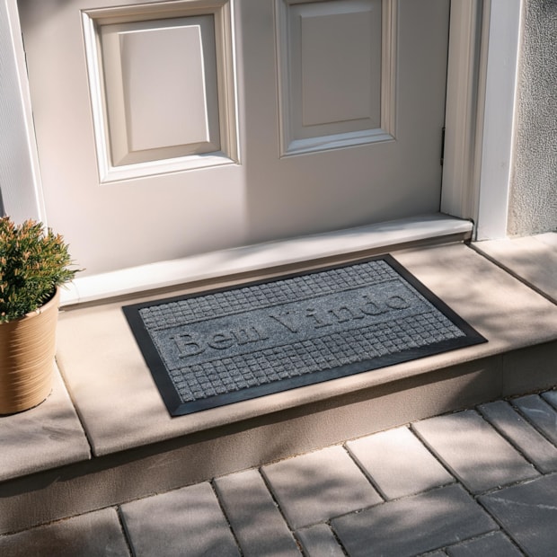 Tapete de Porta / Capacho Lima Bem-Vindo Antiderrapante 40cm x 60cm