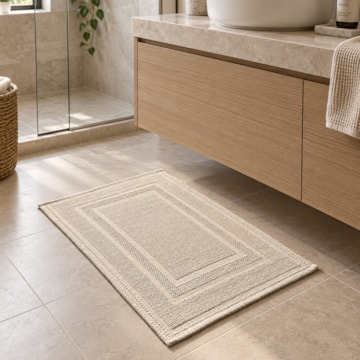 Tapete Delhi Moldura Antiderrapante 100% Algodão 40cm x 60cm