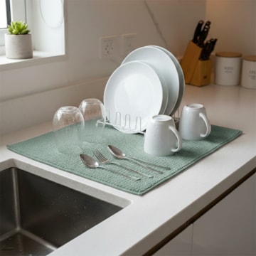 Tapete Escorredor de Louça Microfibra Super Absorvente 38cm x 50cm