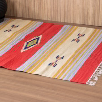 Tapete Indiano Kilim 100% Algodão 1,00m x 1,40m