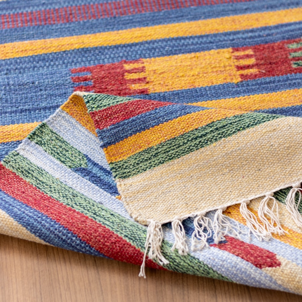 Tapete Indiano Kilim 100% Algodão 1,40m x 2,00m