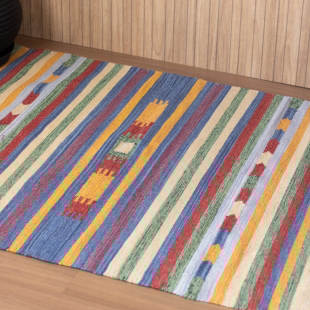 Tapete Indiano Kilim 100% Algodão 1,40m x 2,00m