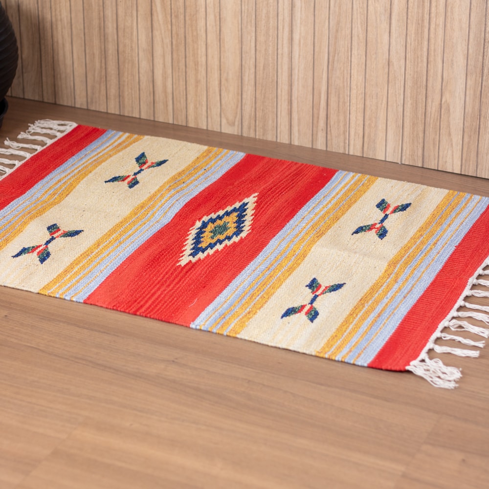 Tapete Indiano Kilim 100% Algodão 50cm x 70cm