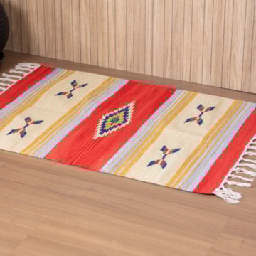 Tapete Indiano Kilim 100% Algodão 50cm x 70cm