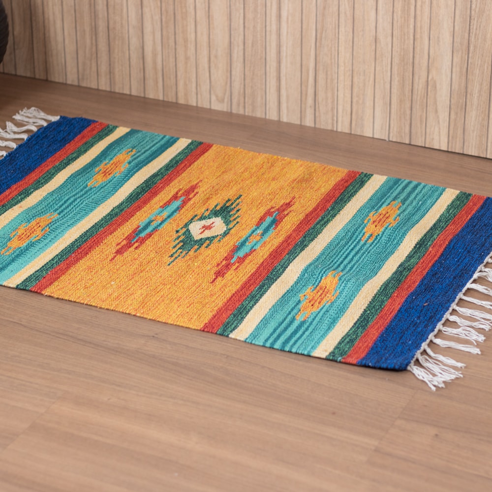 Tapete Indiano Kilim 100% Algodão 60cm x 90cm