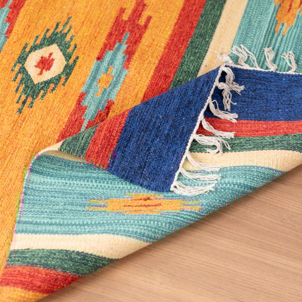 Tapete Indiano Kilim 100% Algodão 60cm x 90cm