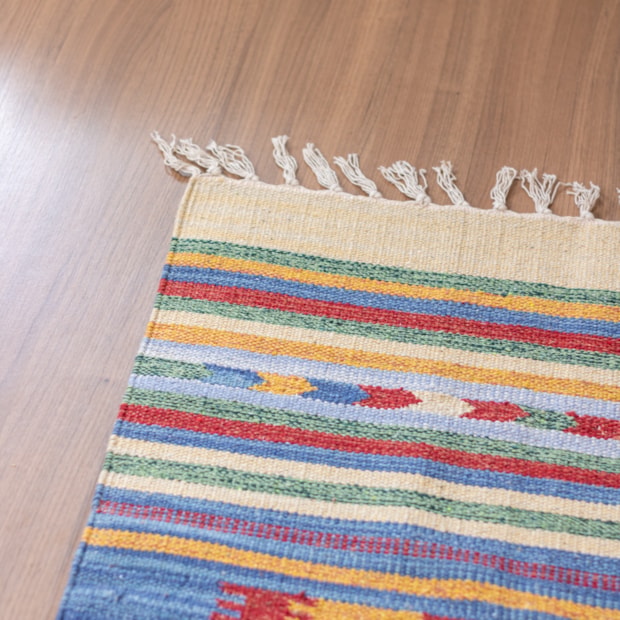 Tapete Indiano Kilim 100% Algodão 60cm x 90cm