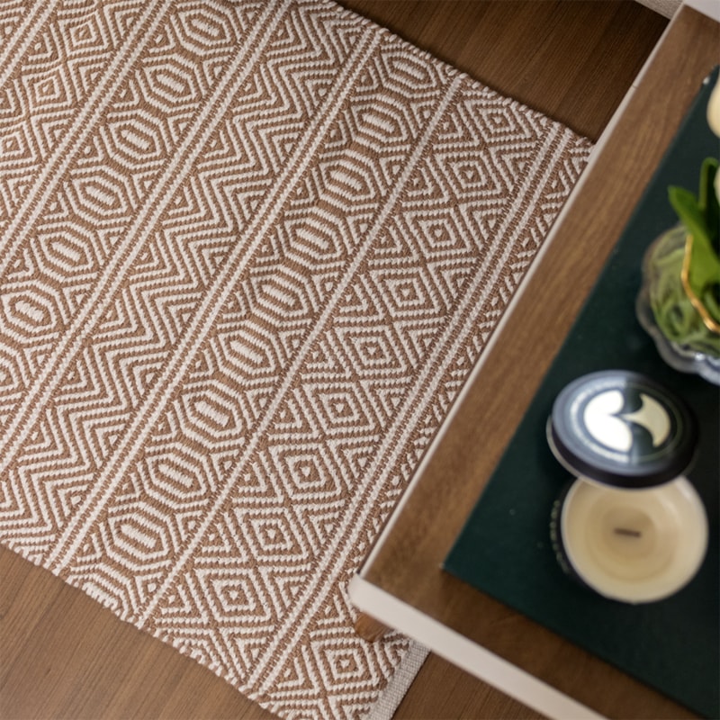 Tapete Indiano Kilim Anand 100% Algodão 60cm x 90cm