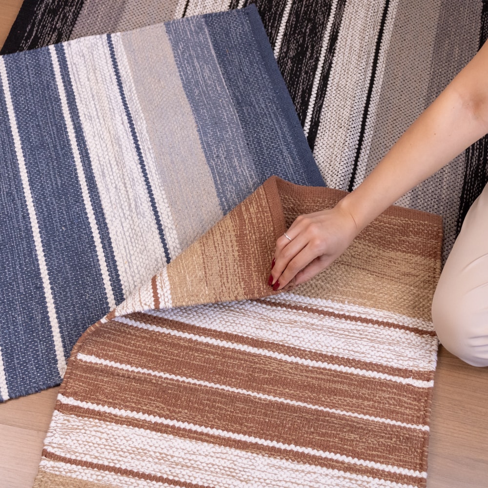 Tapete Indiano Kilim Basar 100% Algodão 60cm x 90cm