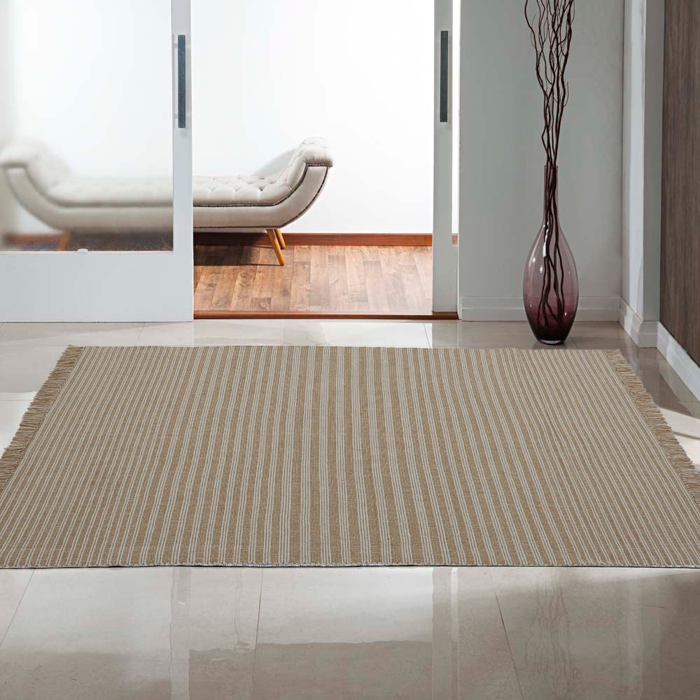 Tapete Indiano Kilim Listras 100% Algodão 1,00m x 1,40m