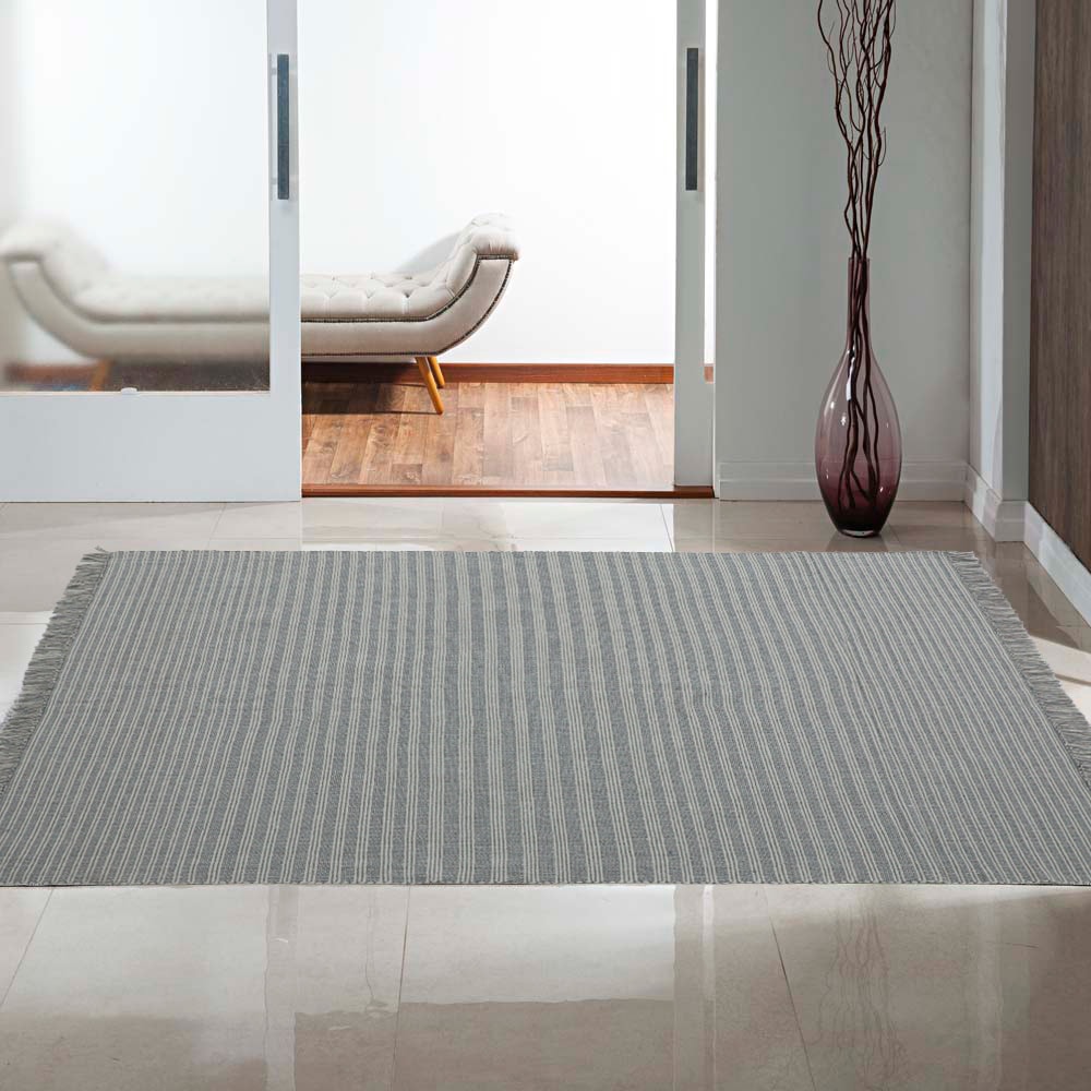 Tapete Indiano Kilim Listras 100% Algodão 1,40m x 2,00m