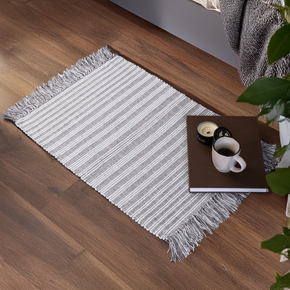 Tapete Indiano Kilim Listras 100% Algodão 50cm x 70cm