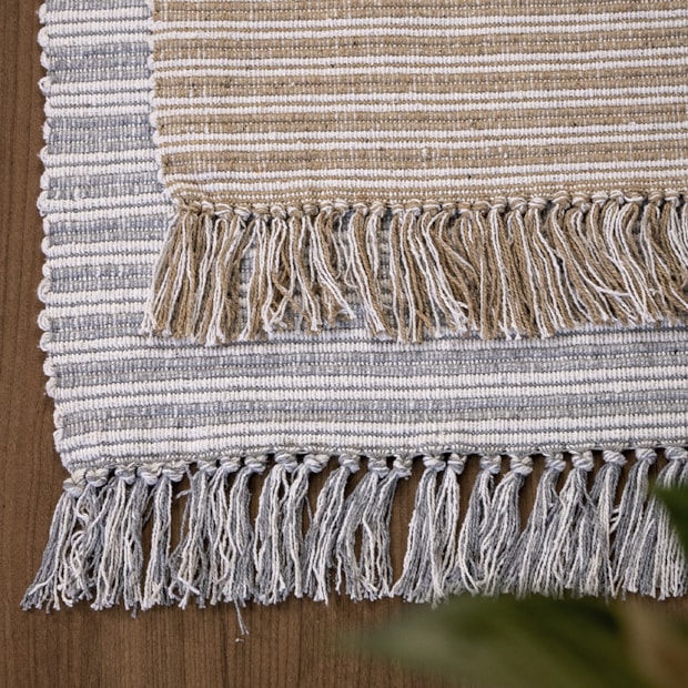 Tapete Indiano Kilim Listras 100% Algodão 50cm x 70cm