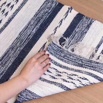 Tapete Indiano Kilim Raipur 100% Algodão 60cm x 90cm