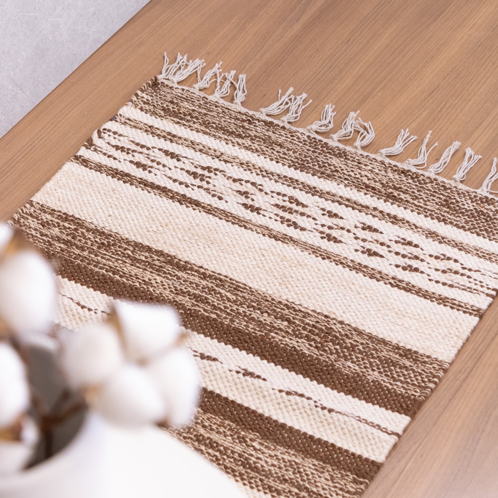 Tapete Indiano Kilim Raipur 100% Algodão 60cm x 90cm