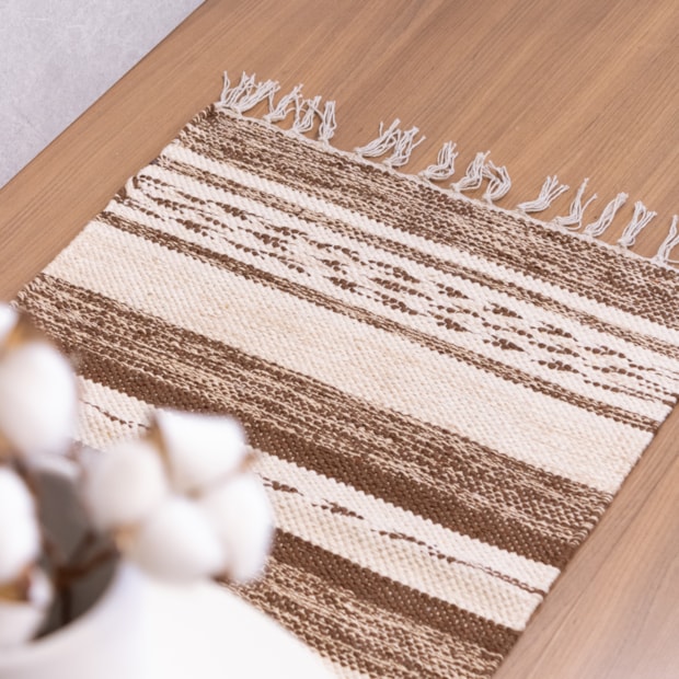 Tapete Indiano Kilim Raipur 100% Algodão 60cm x 90cm