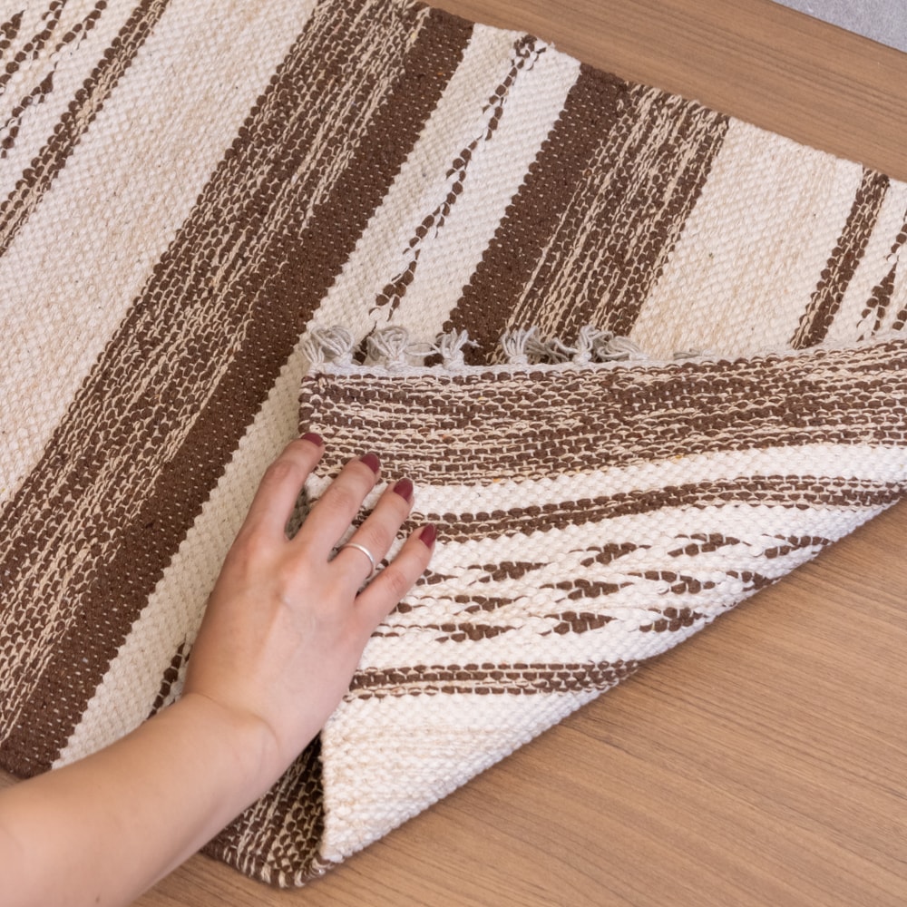 Tapete Indiano Kilim Raipur 100% Algodão 60cm x 90cm