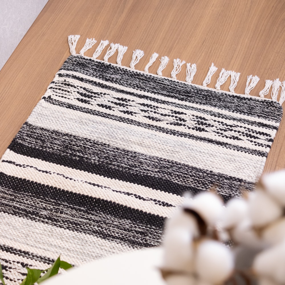 Tapete Indiano Kilim Raipur 100% Algodão 60cm x 90cm