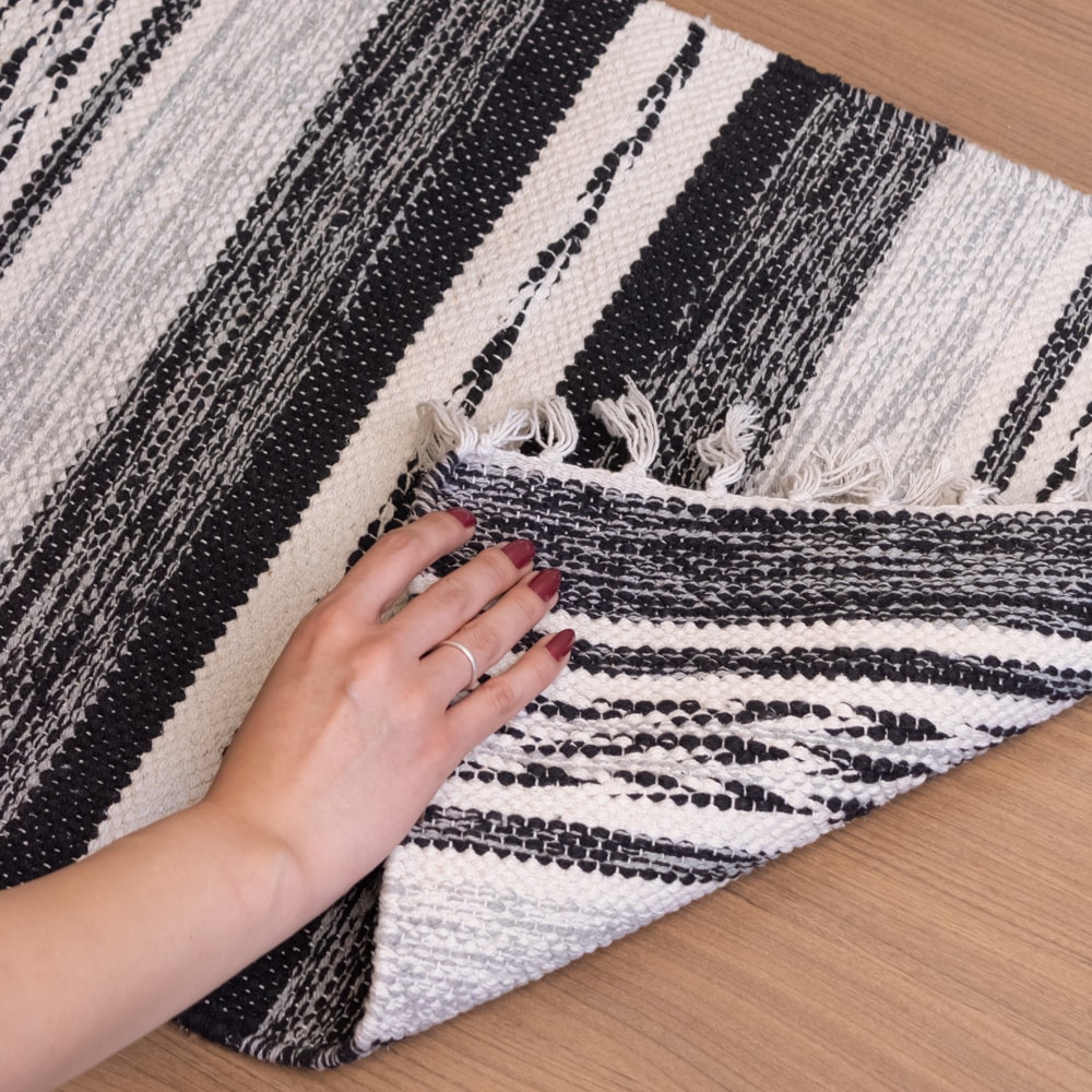 Tapete Indiano Kilim Raipur 100% Algodão 60cm x 90cm