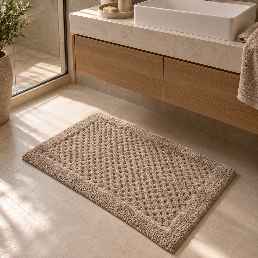 Tapete Kacyumara Dijon 100% Algodão Antiderrapante 50cm x 80cm
