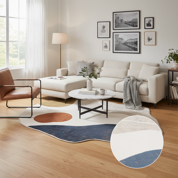 Tapete Orgânico para Sala Egípcio Batur Aura 1,40m x 2,00m