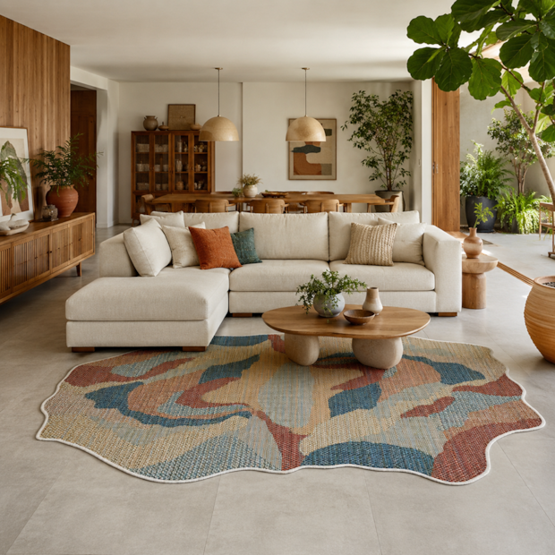 Tapete Orgânico para Sala Egípcio Bellagio Melfi Sisal Sintético 1,40m x 2,00m
